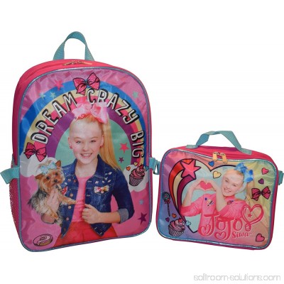 Nickelodeon Girl Jojo Siwa 16 Backpack With Detachable Matching Lunch Box